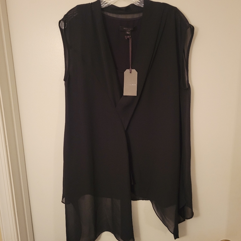 AllSaints Black Kery Top,  Size M
